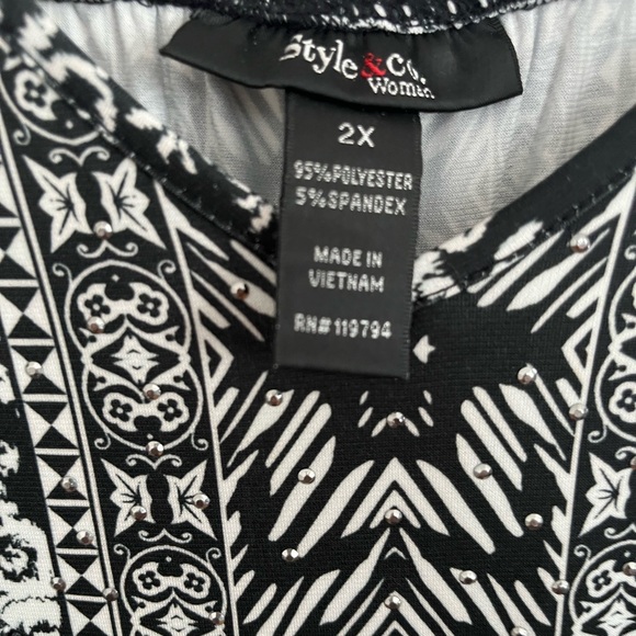 Style & Co Black and White Sleeveless Sundress - Picture 2 of 3